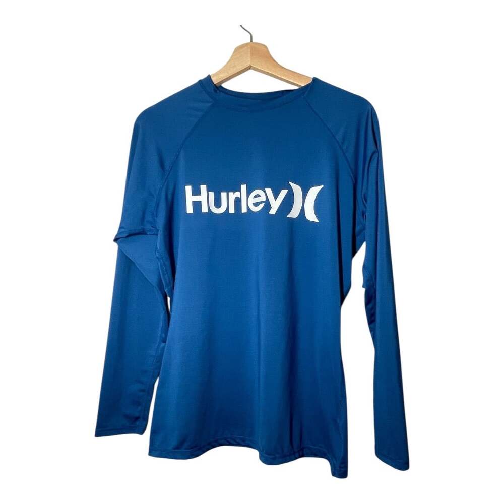 Hurley Womens Rash Guard Swim Shirt Size 2X Blue Travel Vacation XXL